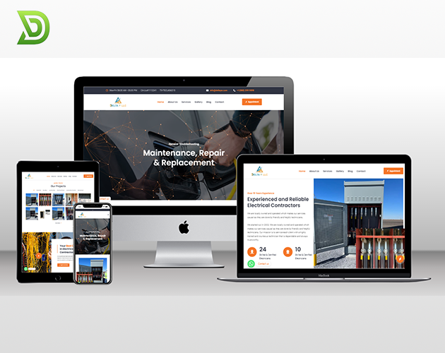 business website offers electrical services